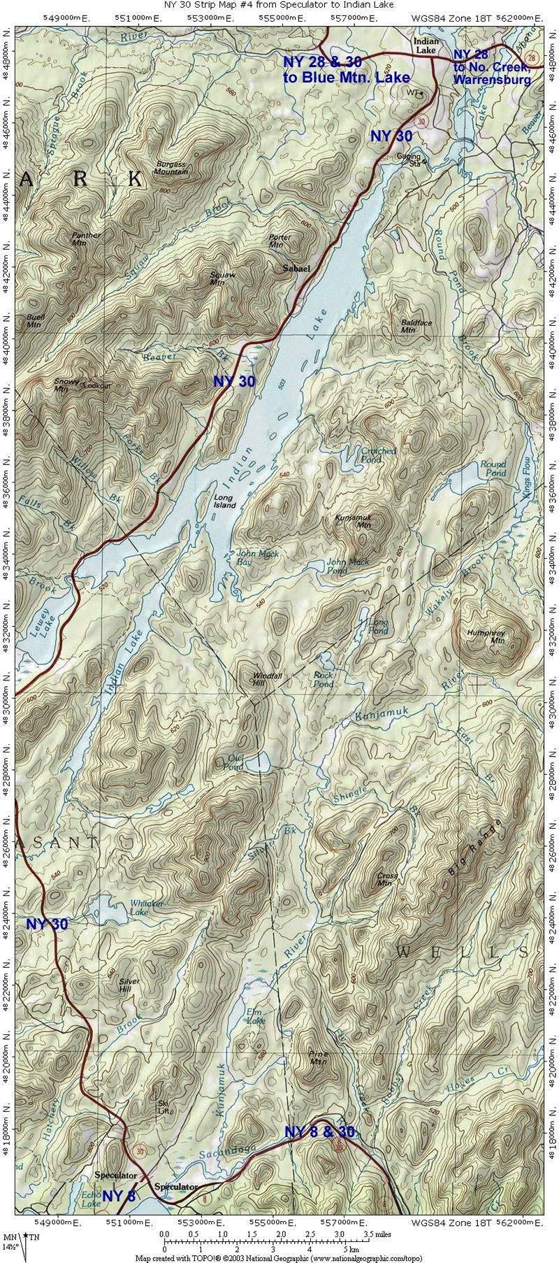 Road Map #4; from Speculator to Indian Lake