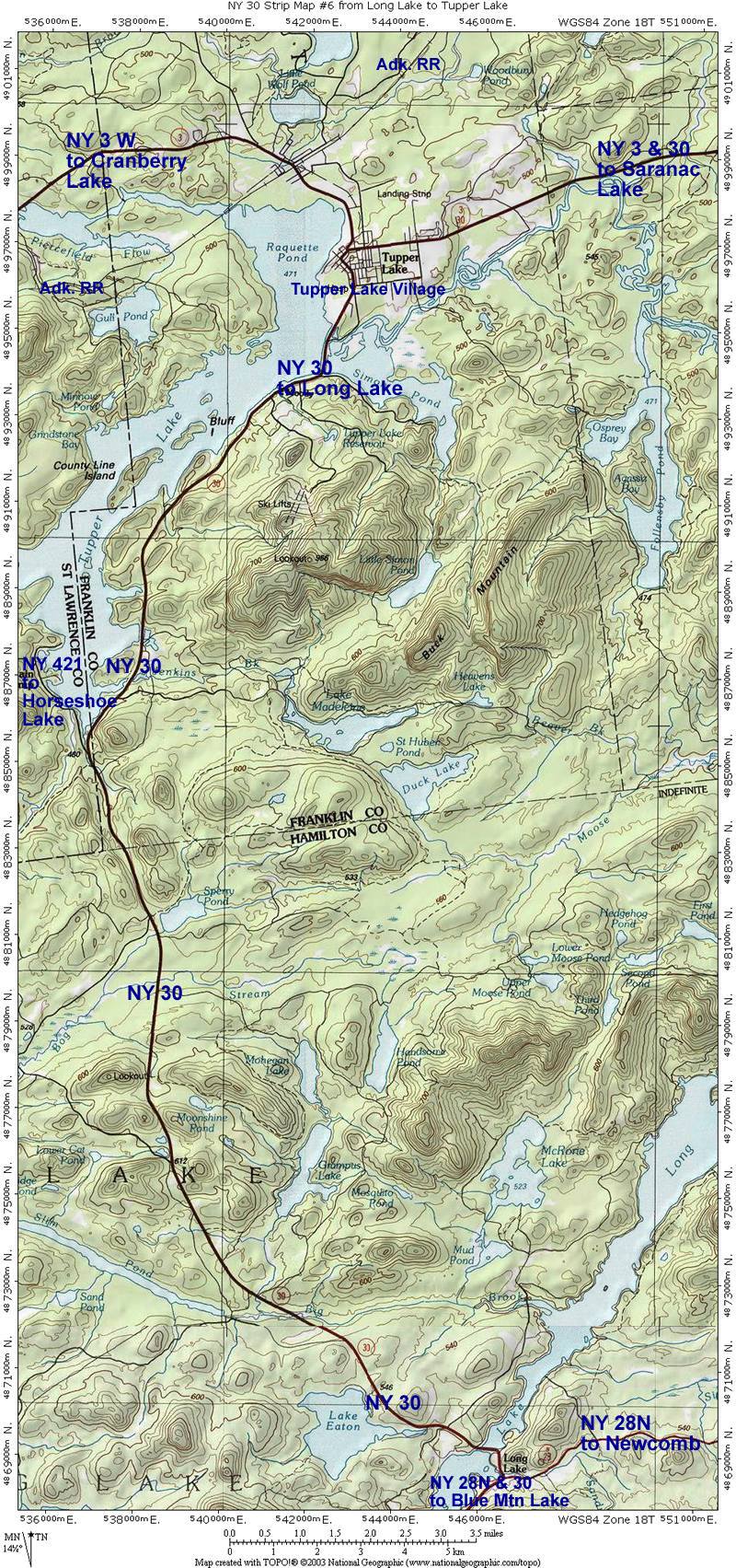 Road Map #6; from Long Lake to Tupper Lake