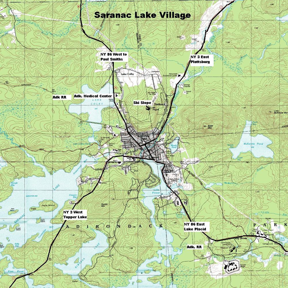 Saranac Lake Village Topographic Map
