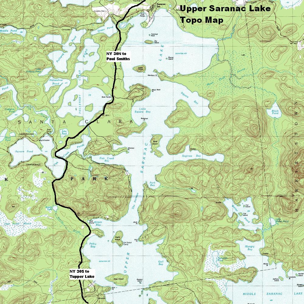 Upper Saranac Lake Topographic Map