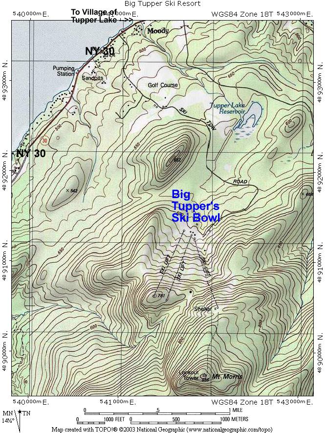 >Big Tupper Ski Resort Topographic Map