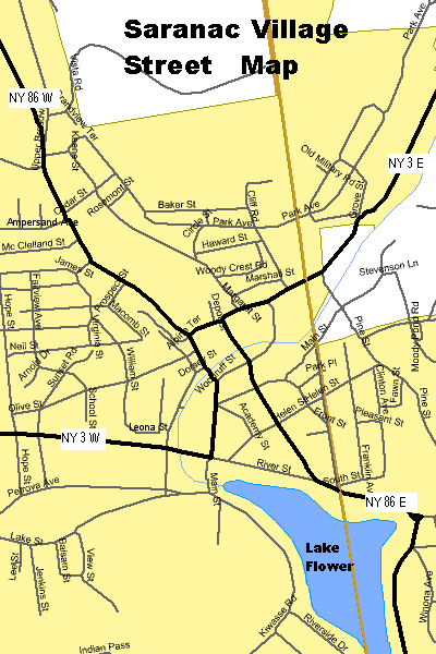 Saranac Village Street Map