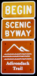 Begin the Adirondack Trail Scenic Byway Sign in Fonda