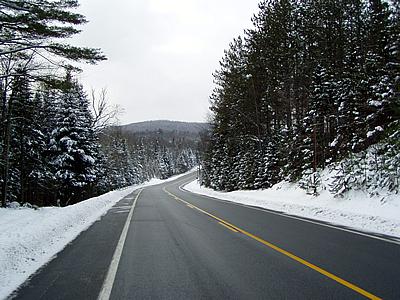 Looking west towards Blue Mountain Lake on NY 28 & 30