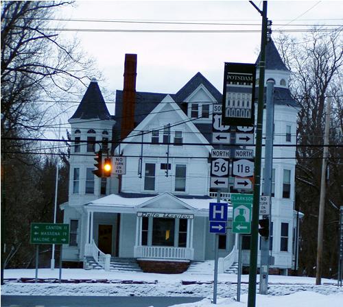 Downtown Potsdam at the jct of NY 56, NY 11B and US 11