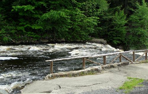 Saint Regis River right along the falls in campground