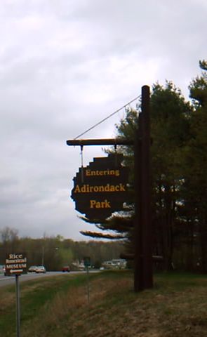 Adk Parks Sign on NY 30 North on Village Line